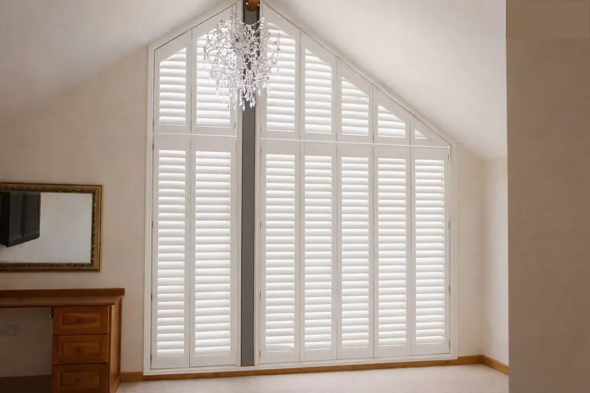 That gable window fitted with angled white shutters (AI preview)
