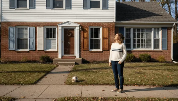 Home exterior with various window shutter styles