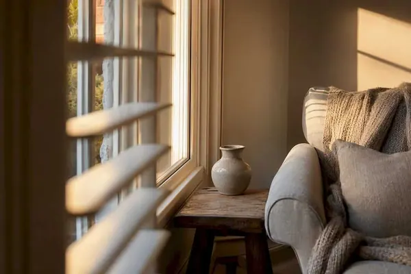 Shutter texture contrast in rooms