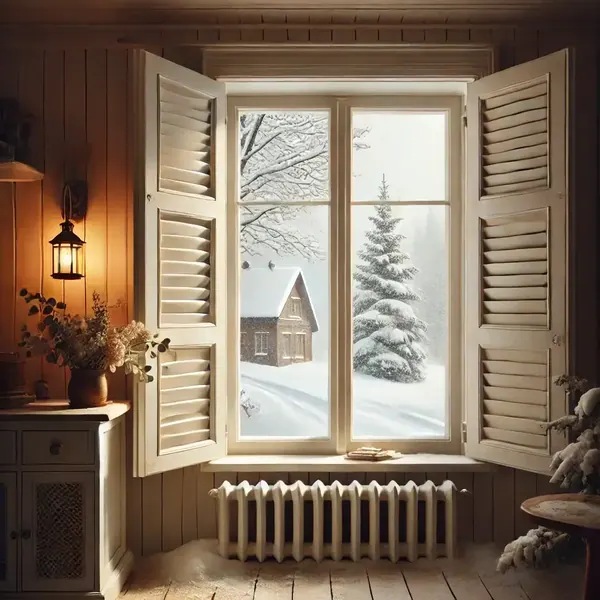 Plantation shutters, the picture for our article Shutters for all seasons