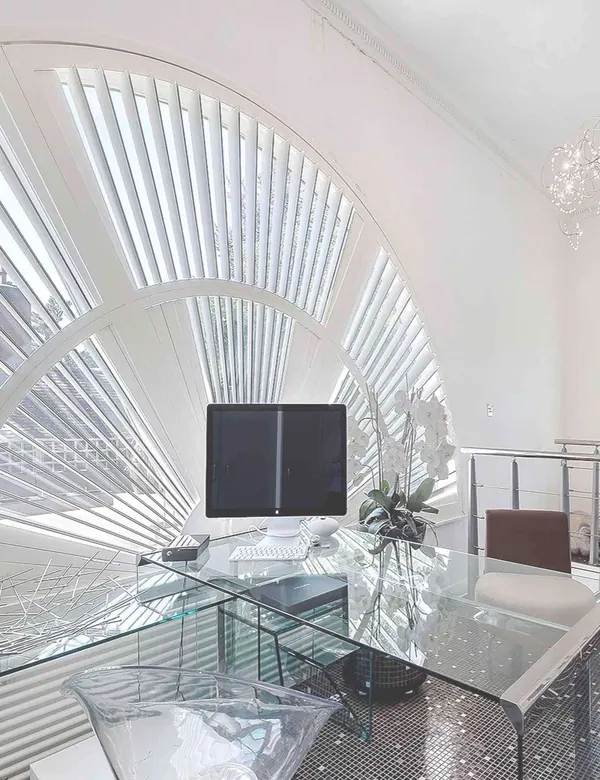 Modern office with unique window design