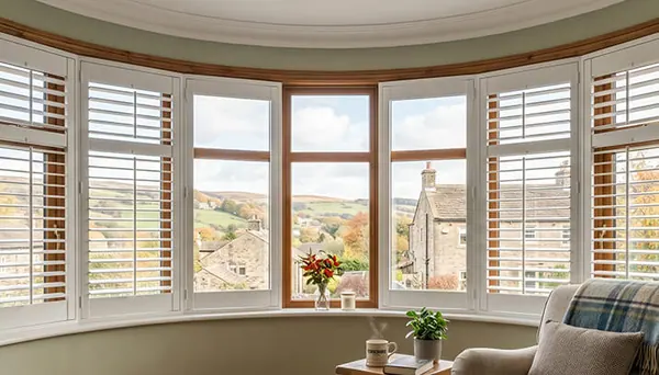 Curved Bay Shutters West Yorkshire for Stunning Bow Windows