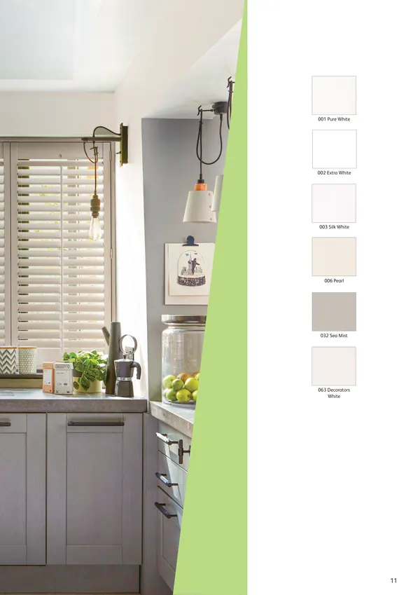 The six painted Seattle colour swatches