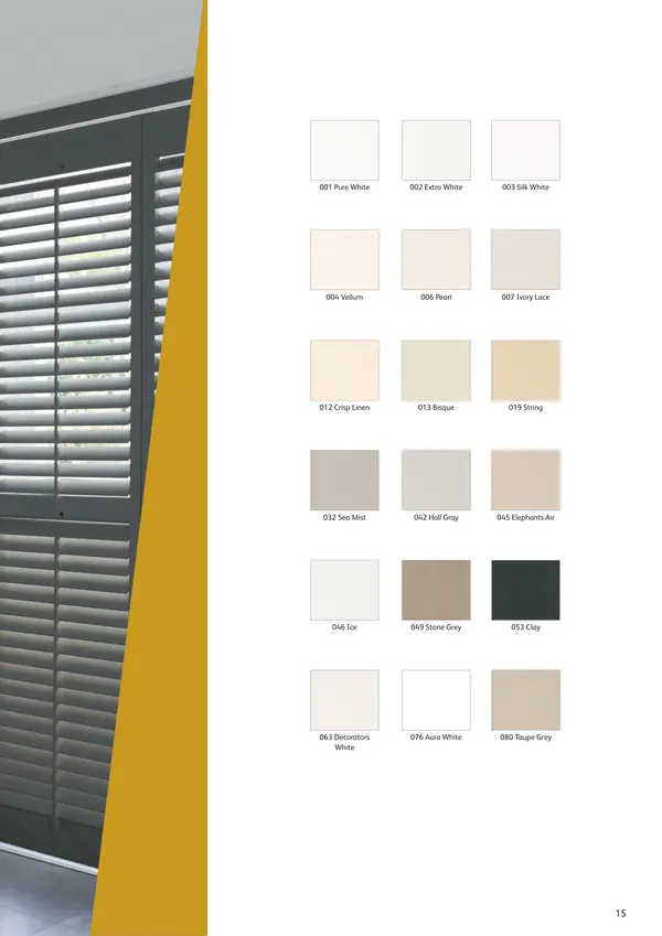 Swatches of the painted Boston colours