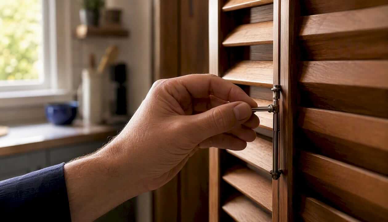 Hand pressing shutter cufflink connector