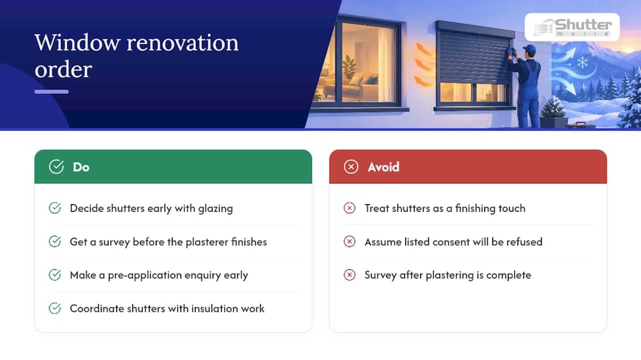 What actually matters when you're renovating around windows — overview diagram